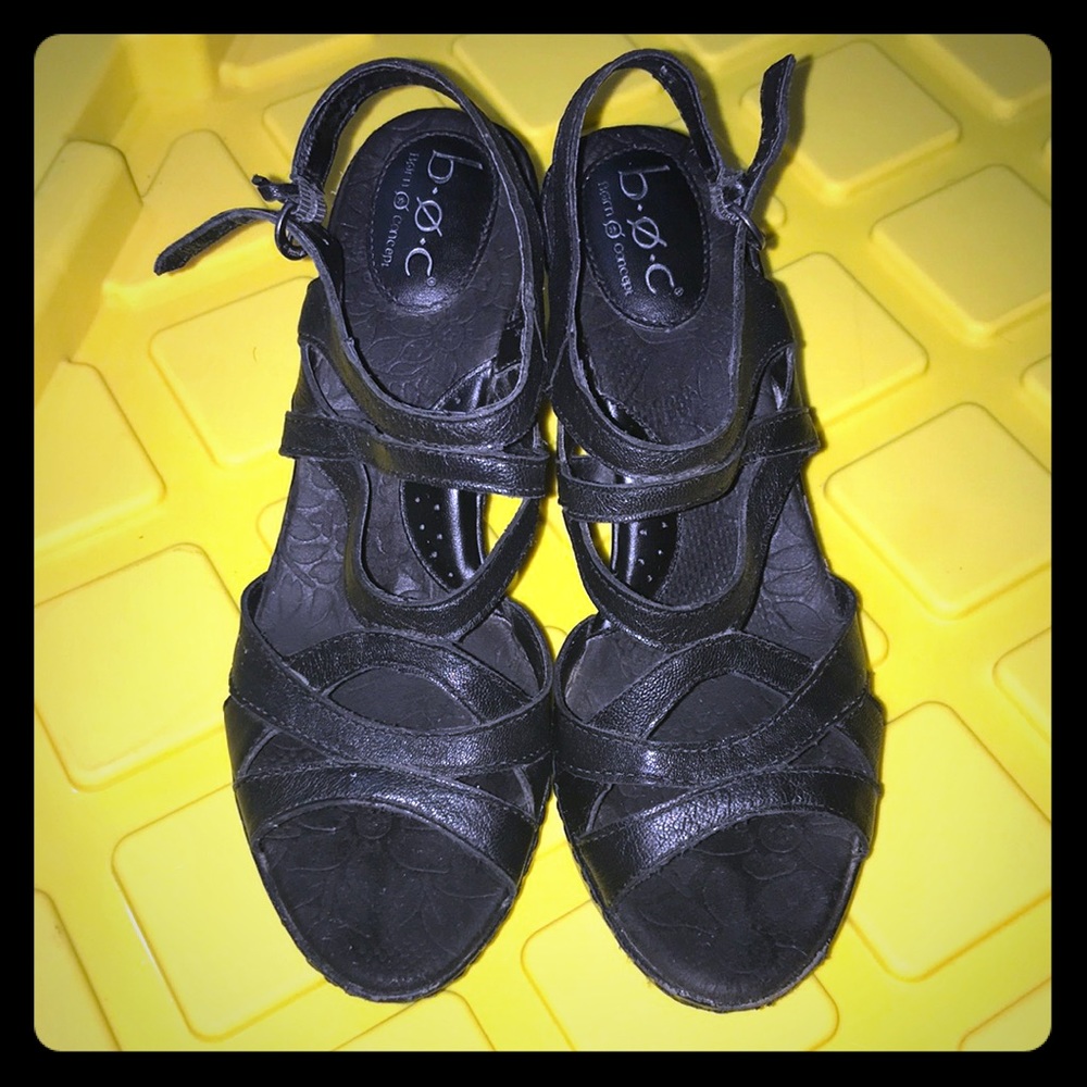 Black Sexy Leather Wedges🖤